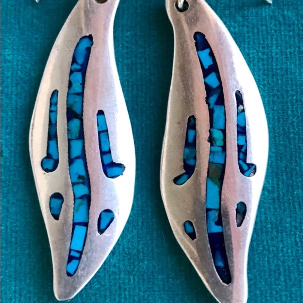 Vintage TAXCO Mexican Sterling Turquoise Earrings